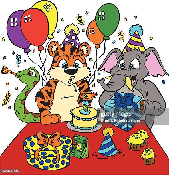 birthday party! - surprise birthday party stock illustrations
