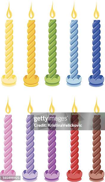birthday candles - first birthday cake stock illustrations