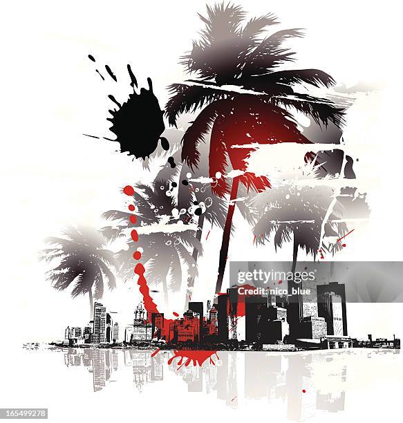 tropical destination - posterized stock illustrations