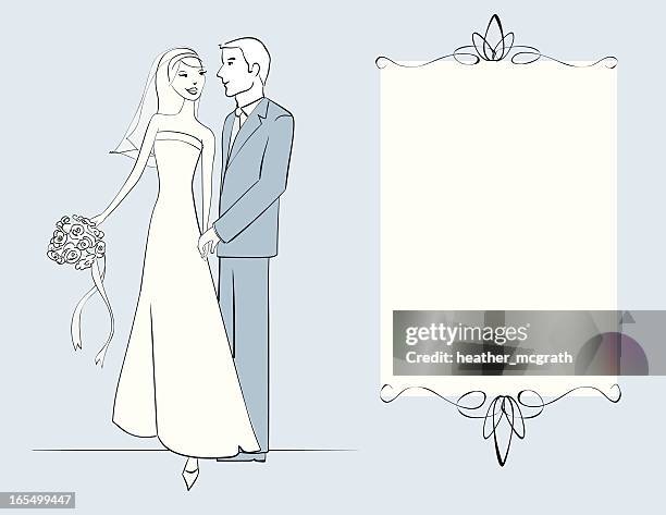 ilustraciones, imágenes clip art, dibujos animados e iconos de stock de feliz pareja - just married