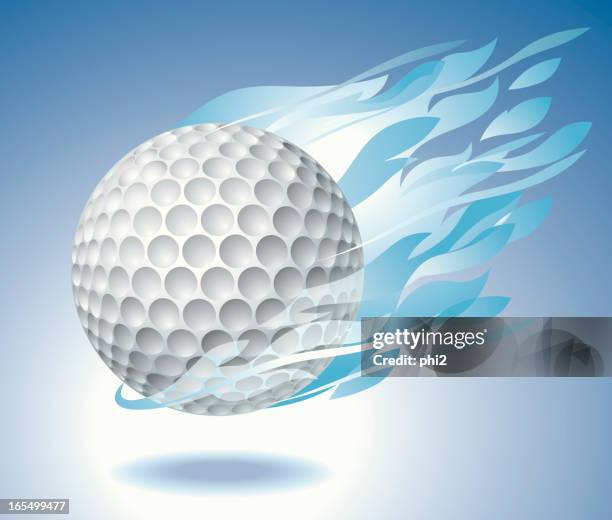 golf ball engulfed in fire vector - zero gravity flight stock illustrations