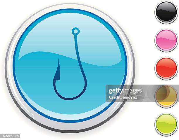 fish hook icon - fishing hook white background stock illustrations