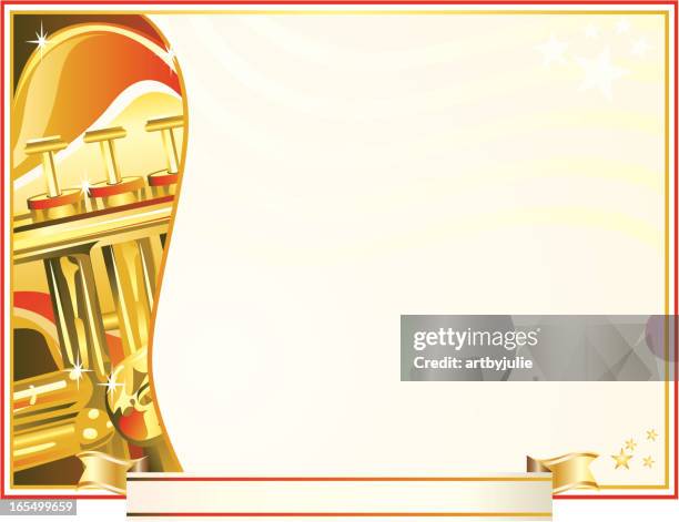 music award certificate for brass - piston stock illustrations