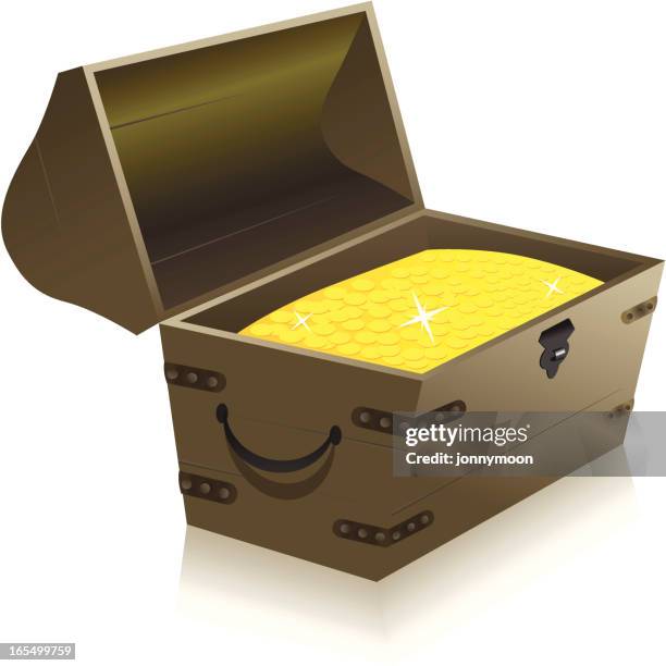 Gold Treasure Chest High-Res Vector Graphic