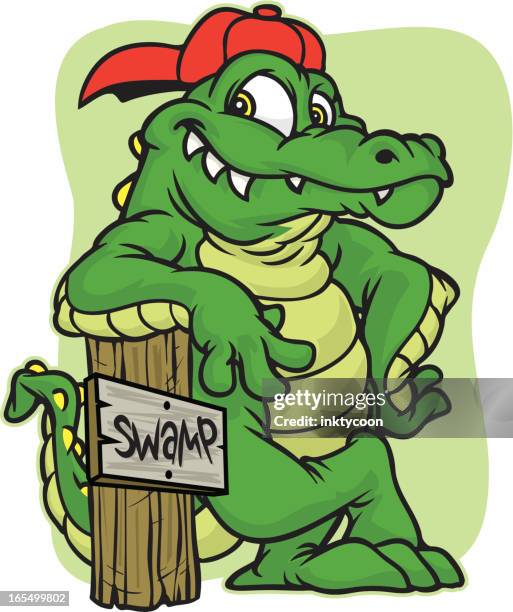 ilustraciones, imágenes clip art, dibujos animados e iconos de stock de gator lean - alligator