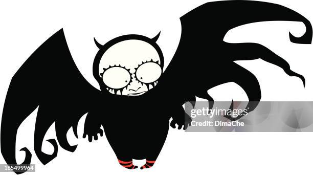 little devil - she devil tattoo stock illustrations