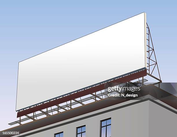 stockillustraties, clipart, cartoons en iconen met blank billboard - reclamebord