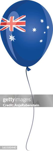 luftballons mit australische flagge - australia day stock-grafiken, -clipart, -cartoons und -symbole