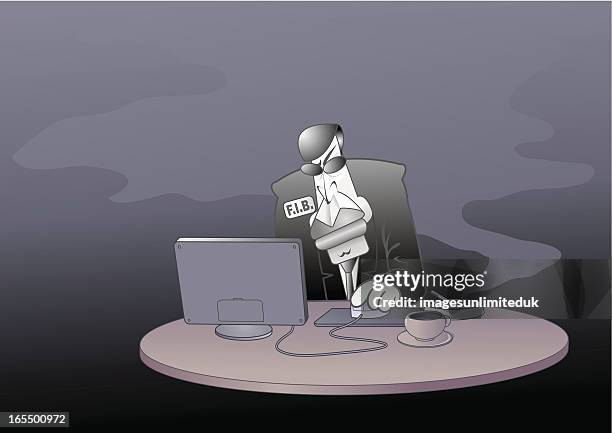 fbi agent - cigarette ashtray stock illustrations