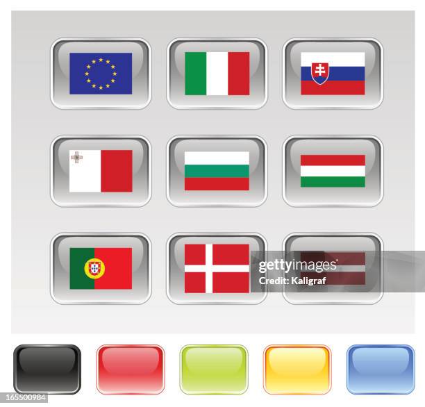 european union flags series 2/3 (see description) - malta stock illustrations