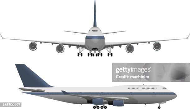 stockillustraties, clipart, cartoons en iconen met large passenger airplane - bedrijfsvliegtuig