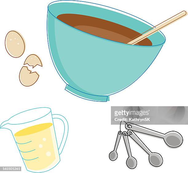 sketchy baking - measuring spoon stock illustrations