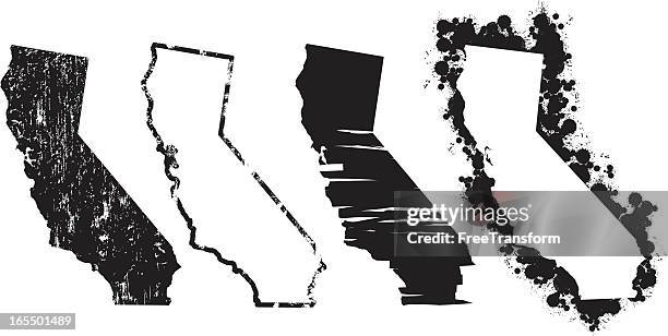 ilustraciones, imágenes clip art, dibujos animados e iconos de stock de estados unidos de grunge-california - california