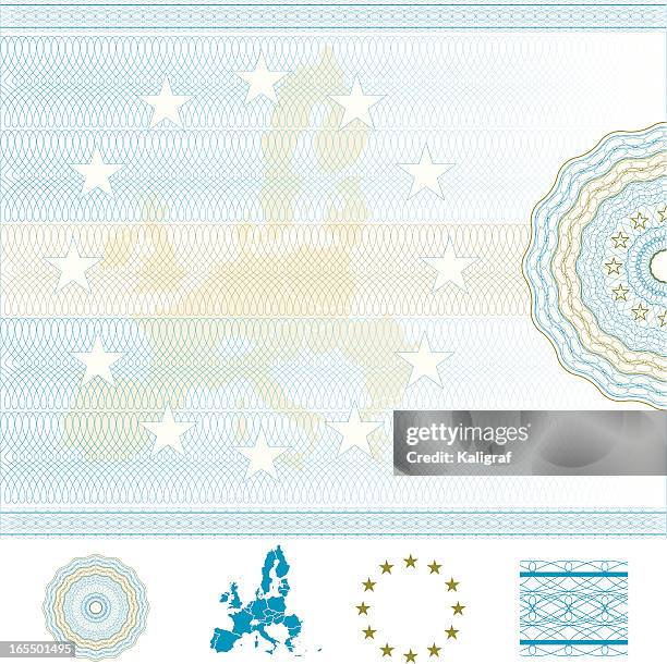 ilustrações de stock, clip art, desenhos animados e ícones de união europeia em branco diploma ou certificado - cofre equipamento de segurança