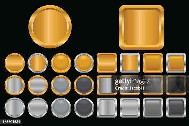 button set - copper gradient stock illustrations