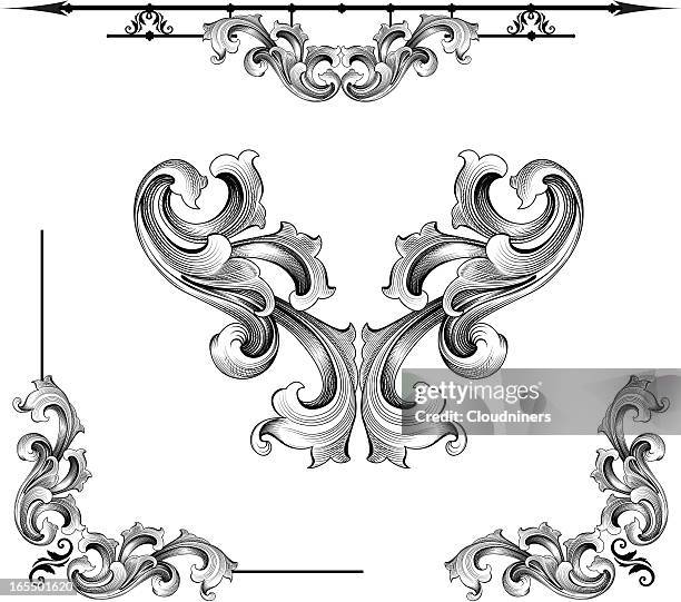 stockillustraties, clipart, cartoons en iconen met baroque assortment - barokstijl