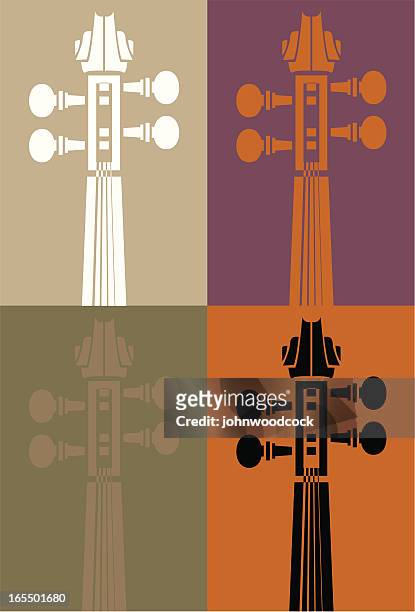 four violins - musical instrument string stock illustrations