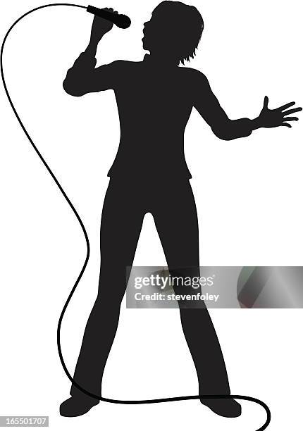 weibliche pop singer - karaoke stock-grafiken, -clipart, -cartoons und -symbole