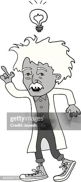 scientist with a bright idea - mad scientist stock illustrations