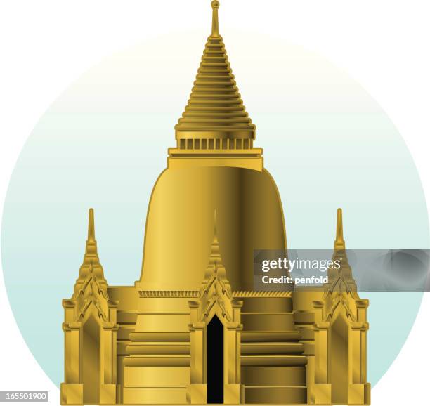 the bangkok golden stupa - bangkok stock illustrations