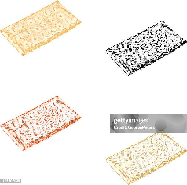 cracker engraving - vector cheese and crackers stock illustrations