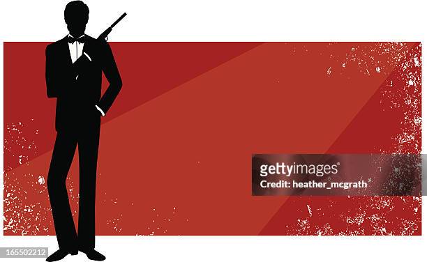 secret agent 男性 - タキシード点のイラスト素材／クリップアート素材／マンガ素材／アイコン素材