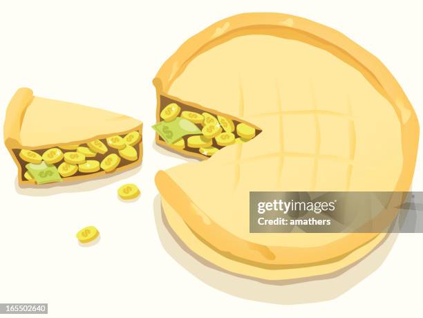 stockillustraties, clipart, cartoons en iconen met slice of the profit pie - pie