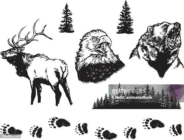 nature design elements - elk 幅插畫檔、美工圖案、卡通及圖標