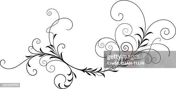 foliate filigree - fleuron stock illustrations