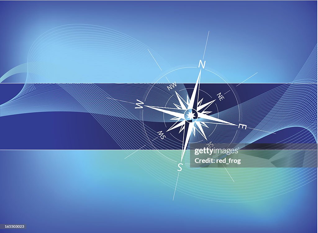 Compass On Blue High-Res Vector Graphic - Getty Images