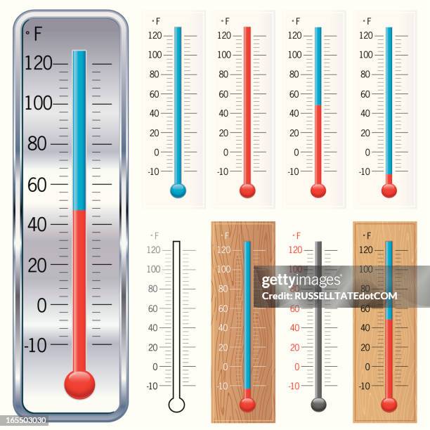 fahrenheit temp guage - thermogram stock illustrations stock illustrations