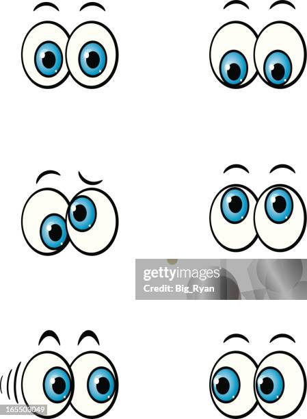 cartoon eyes - blue eyes stock illustrations