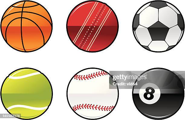 ilustraciones, imágenes clip art, dibujos animados e iconos de stock de brillante pelotas - bola de billar