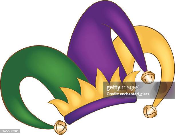 mardi gras court jesters hat w/ background - gras 幅插畫檔、美工圖案、卡通及圖標