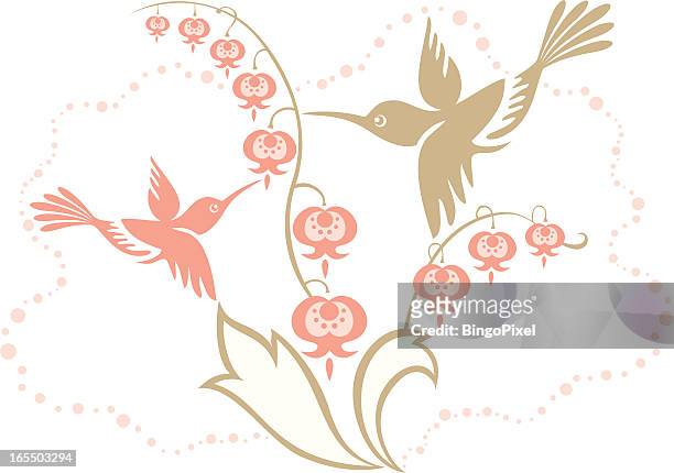 meetingraum "humming bird" mom & kind mit maiglöckchen - bird wing stock-grafiken, -clipart, -cartoons und -symbole