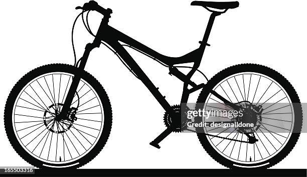 full-suspension mountain bike - tail lights stock illustrations