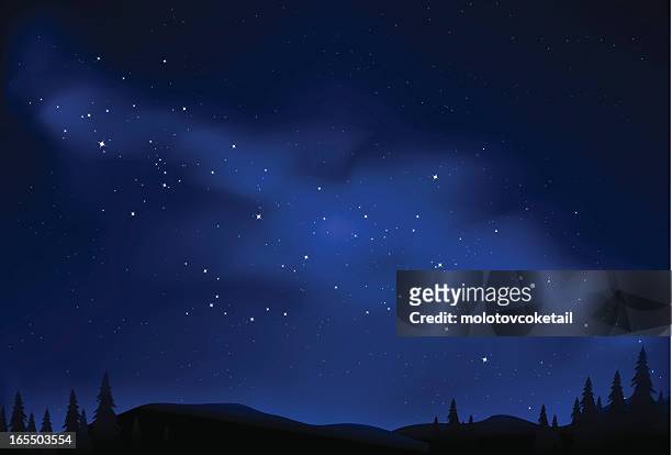starry night - night stock illustrations