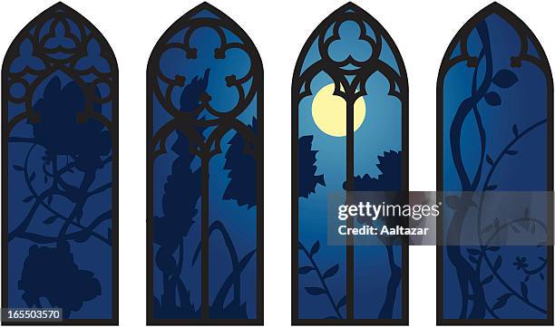 ilustraciones, imágenes clip art, dibujos animados e iconos de stock de ventanas neogóticas - gothic