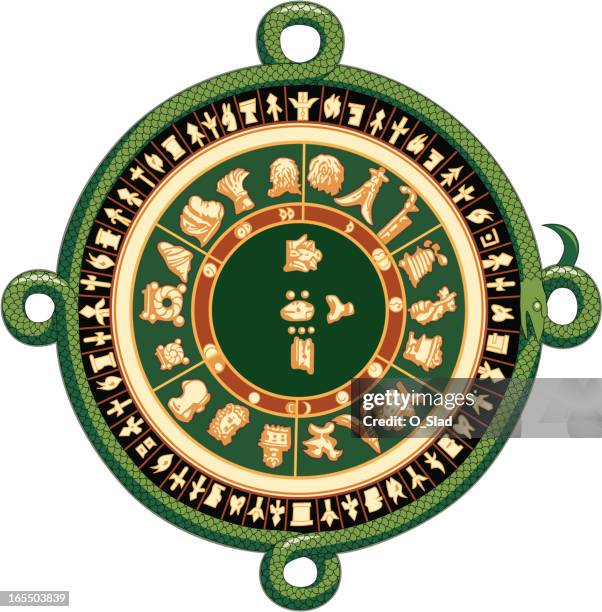 ancient calendar mayan - mayan calendar stock illustrations