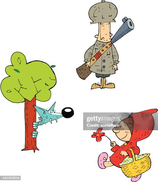 ilustrações de stock, clip art, desenhos animados e ícones de caperucita roja - chapeuzinho vermelho