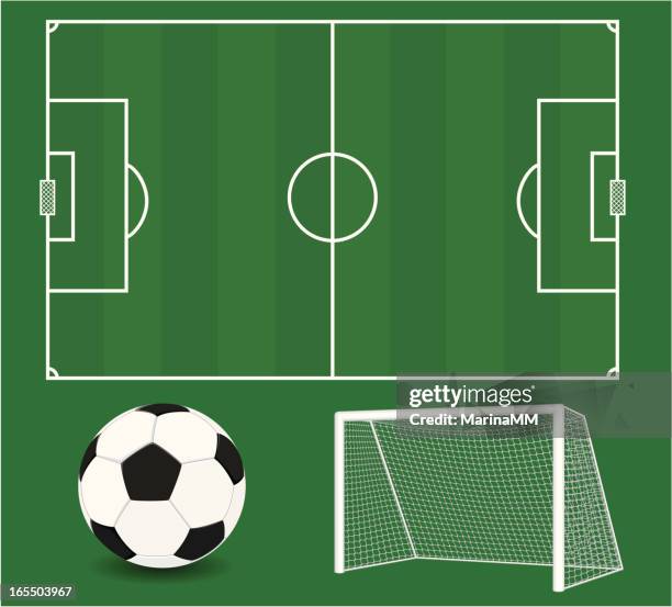 vector soccer elements. football. - football goal stock illustrations