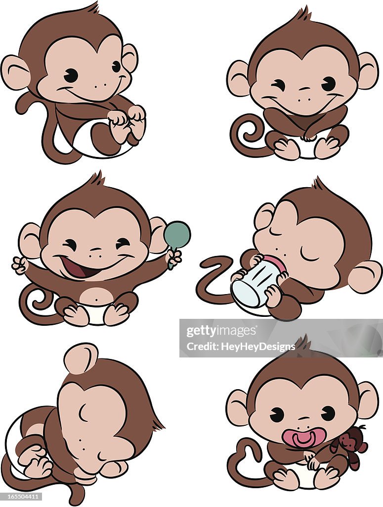 Baby Monkey Time High-Res Vector Graphic - Getty Images