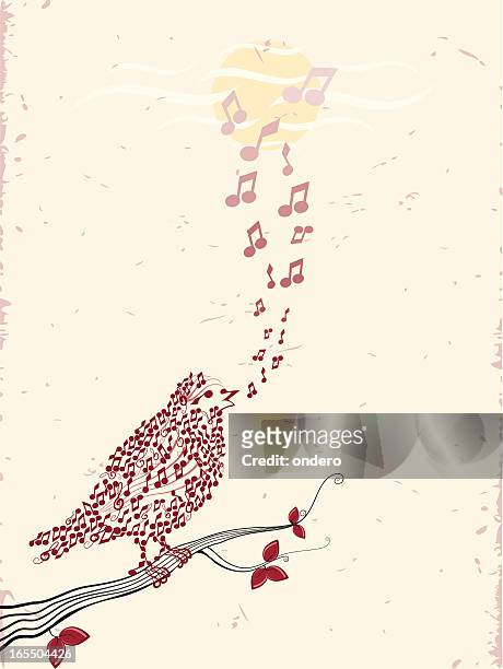 birds & music - bird singing stock illustrations