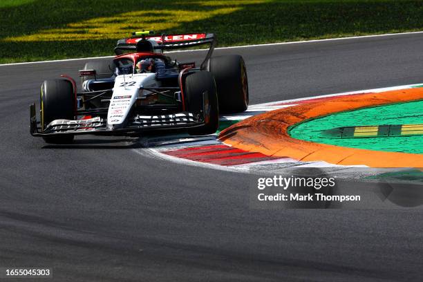 Yuki Tsunoda of Japan driving the Scuderia AlphaTauri AT04 on track during final practice ahead of the F1 Grand Prix of Italy at Autodromo Nazionale...