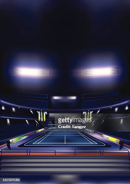 badminton-platz - badminton court stock-grafiken, -clipart, -cartoons und -symbole