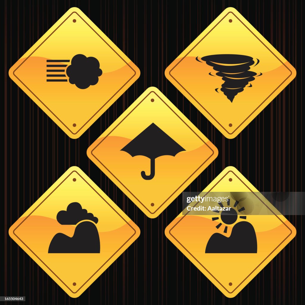 Moderate Weather Sign Yellow Signs Weather High-Res Vector Graphic - Getty Images