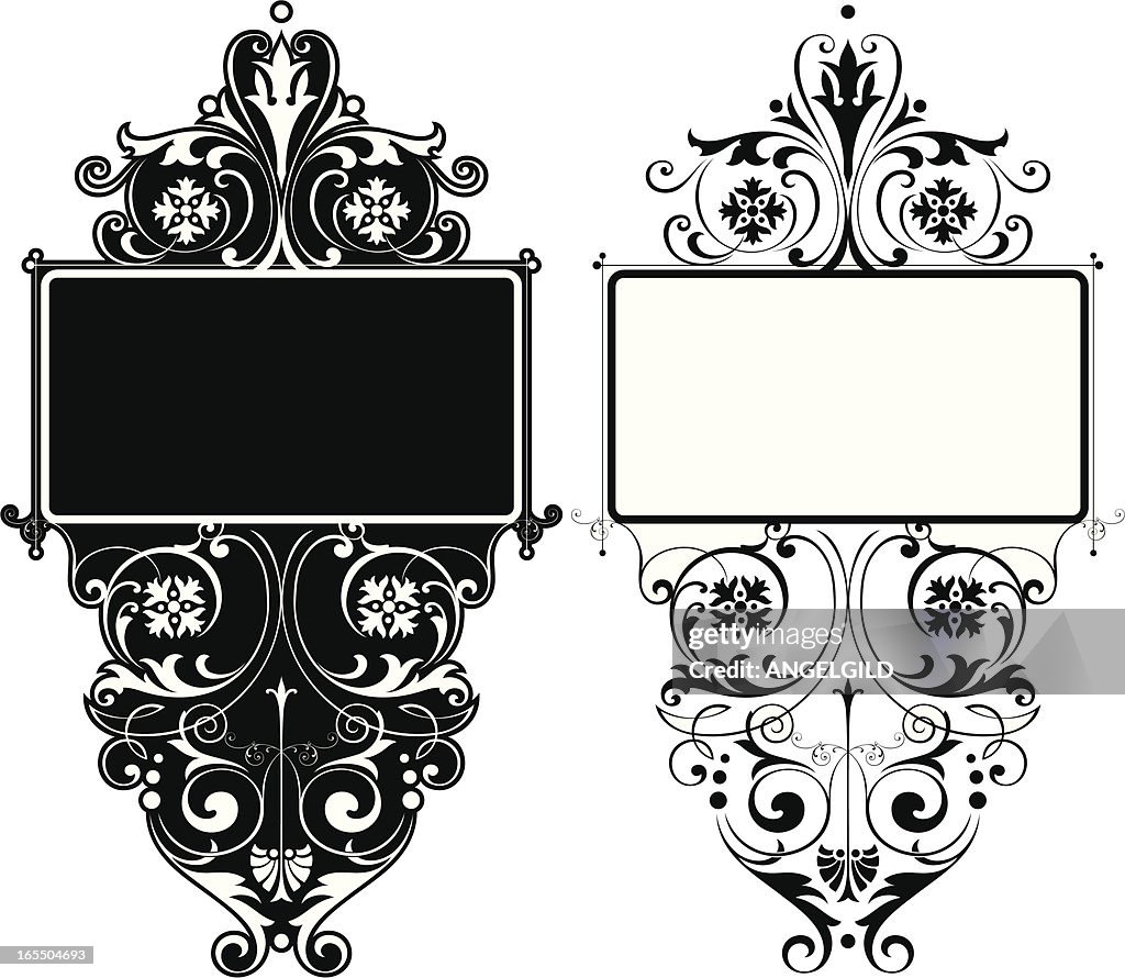 Ornate Advertising Lettering Panel High-Res Vector Graphic - Getty Images