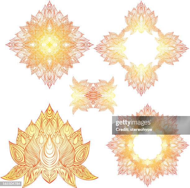 lotus elements - dharma stock illustrations
