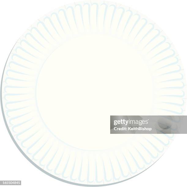 stockillustraties, clipart, cartoons en iconen met paper plate - papieren bord