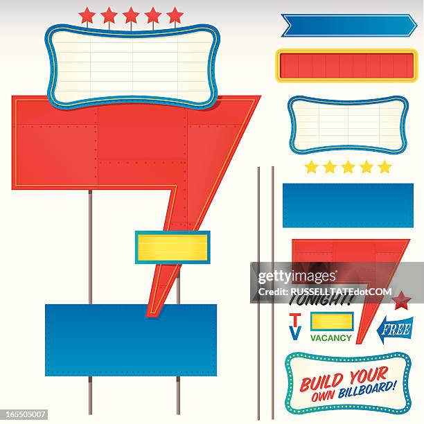 stockillustraties, clipart, cartoons en iconen met build-a-sign - motel
